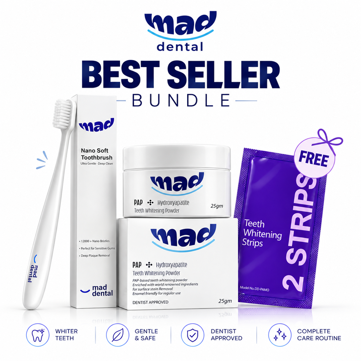 MAD Dental Best Seller Whitening Bundle – PAP+ 3-Step Care (Best Seller 25% OFF)