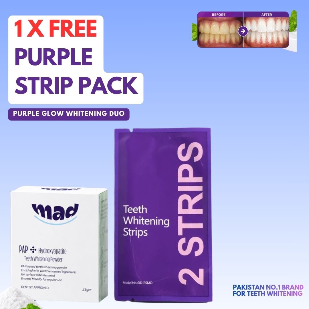 MAD Dental Best Seller Whitening Powder + FREE Purple Colour Corrector Strip
